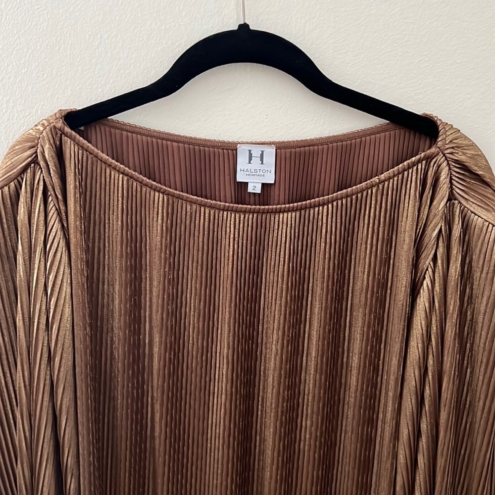 Halston Heritage gold blouse
